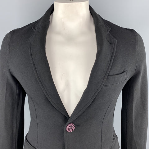 COMME des GARCONS HOMME PLUS Size L Black Polyester Purple Buttons Jacket