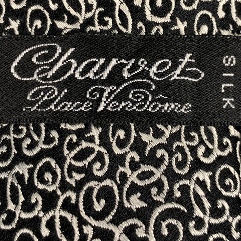CHARVET Black White Abstract Silk Tie