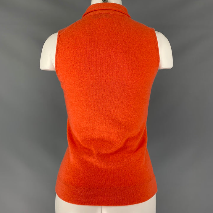 CLEMENTS RIBEIRO Size S Orange Cashmere Knitted Sleeveless Casual Top