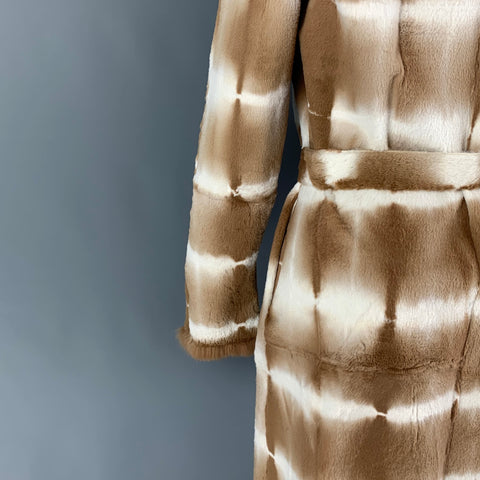Vintage NIGEL PRESTON Size S Tan Cream Belted Coat