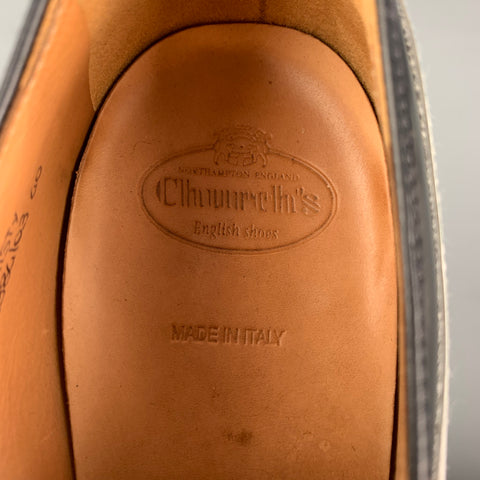 CHURCH'S Size 10 White Black Leather Two Tone Misty Shoes