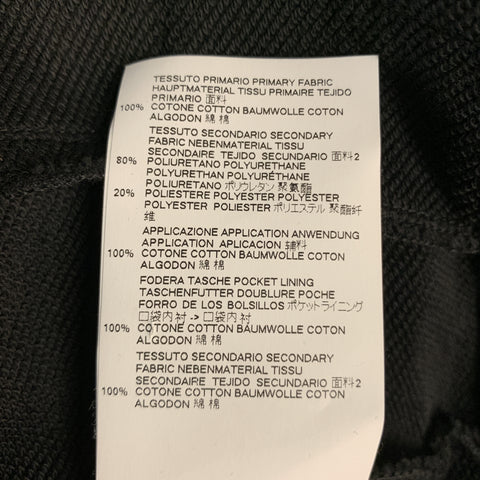 JUST CAVALLI Taille S Veste à capuche en coton noir avec œillets et bordure en cuir