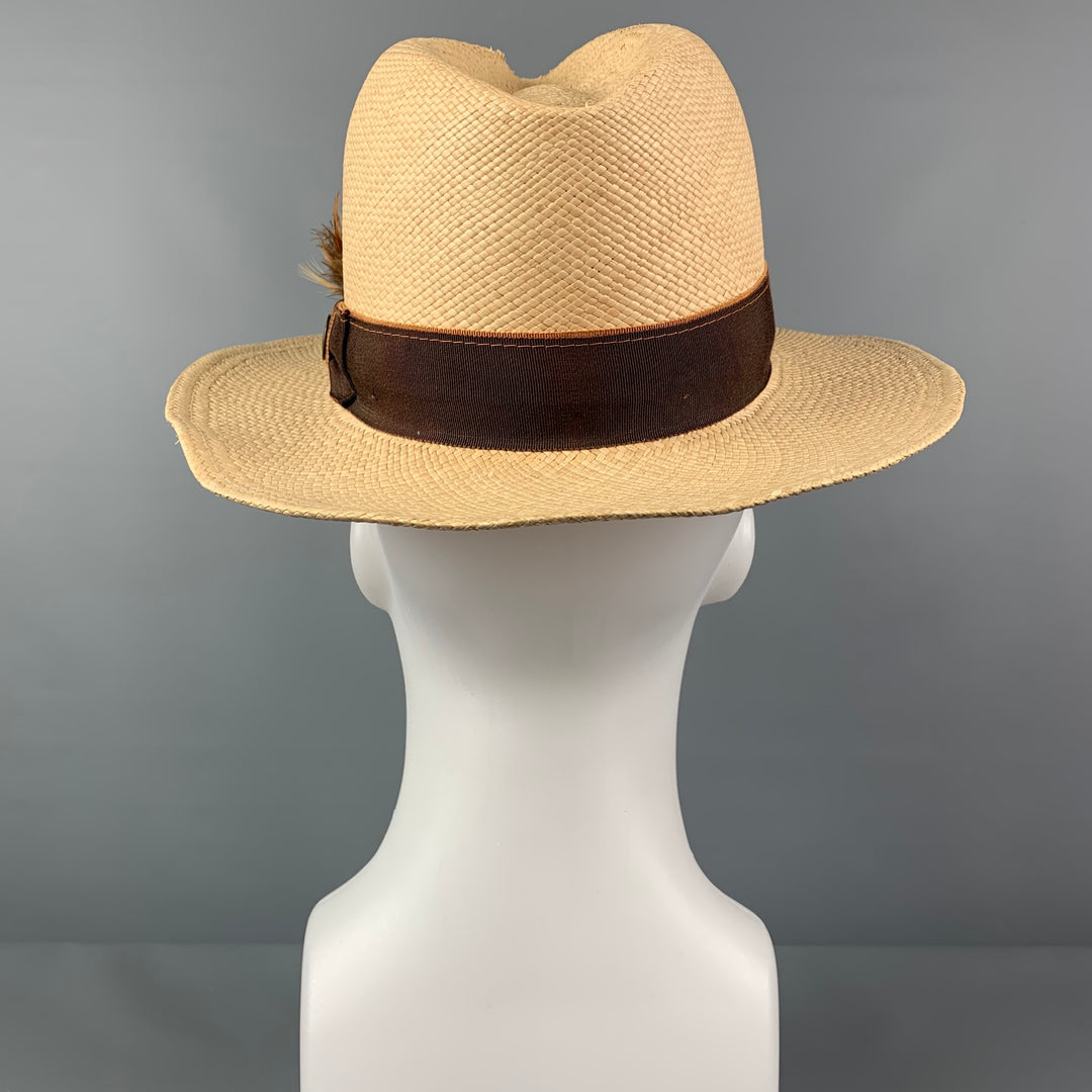GOORIN BROTHERS Size M Natural Woven Straw Panama Hat