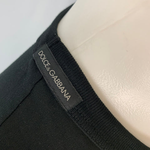 DOLCE & GABBANA Size M Black Cotton Crew-Neck T-shirt