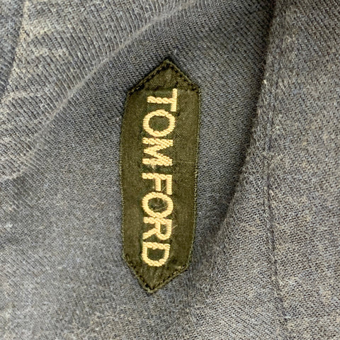 TOM FORD Size M Navy Button Up Long Sleeve Shirt