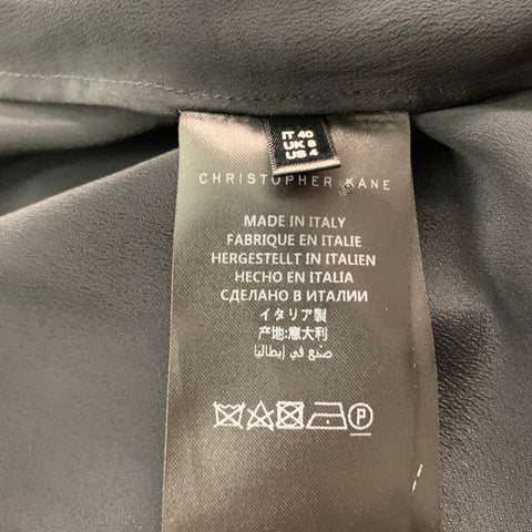 CHRISTOPHER KANE Size 4 Black Silver Polyamide Blend Mesh A-Line Skirt