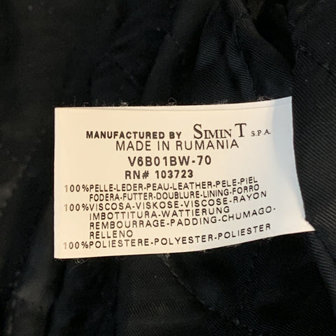 ARMANI JEANS Taille S Veste en cuir marron zippée en détresse