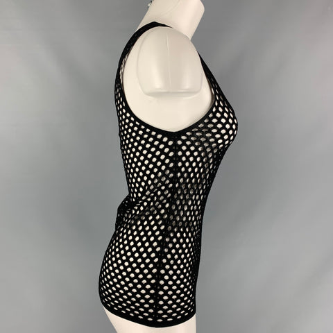 EMILIO PUCCI Camiseta sin mangas de malla negra Talla S