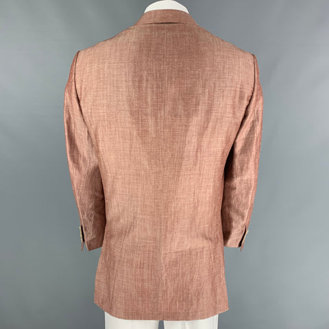 ERMENEGILDO ZEGNA Size 44 Brick Cream Wool Blend Notch Lapel Sport Coat