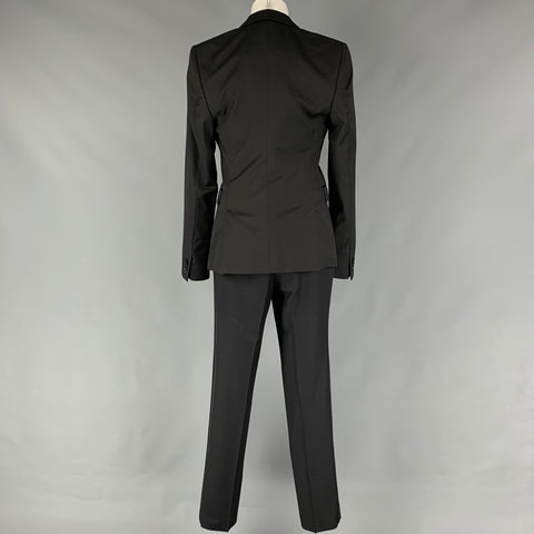 THE KOOPLES Size 36 Black Wool Peak Lapel Fitted Tuxedo Suit