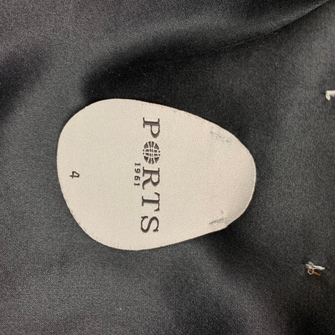 PORTS 1961 Talla 4 Chaqueta frontal abierta texturizada de mezcla de lana negra