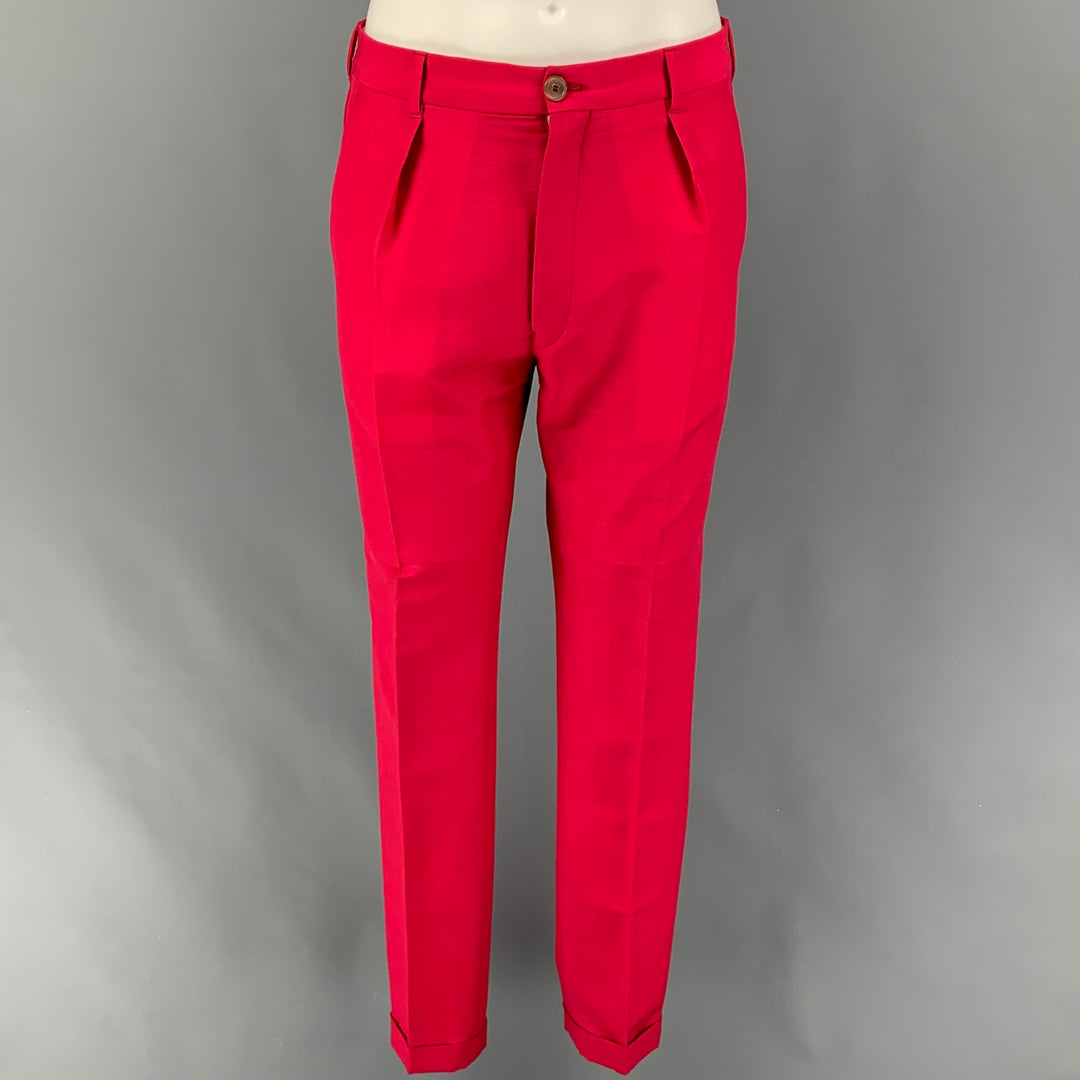 PAUL SMITH Taille 38 Costume à revers cranté en laine mohair rose