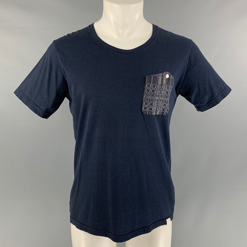 WHITE MOUNTAINEERING Taille S T-shirt col rond en coton tissus mélangés marine