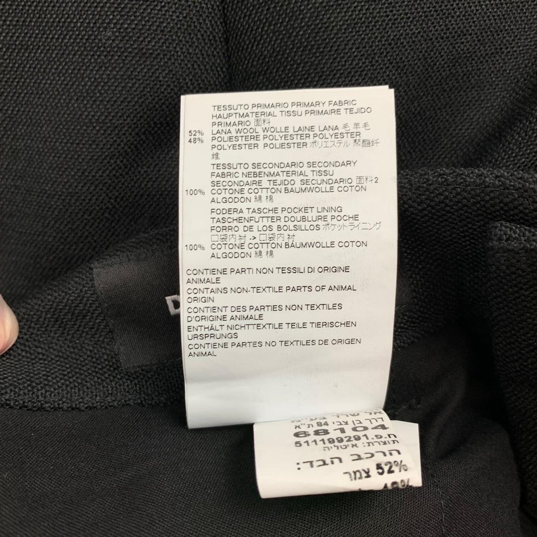 DSQUARED2 Size 28 Black Wool Blend Cropped Dress Pants