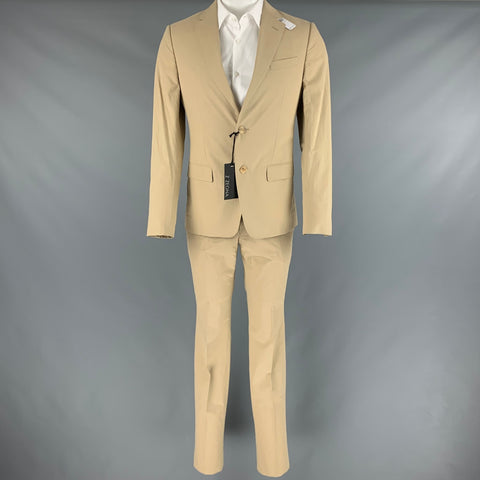 Z ZEGNA Size 36 Khaki Cotton Notch Lapel Suit