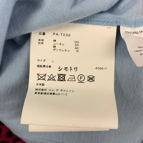 COMME des GARCONS HOMME PLUS SS 18 Size L Blue Pink Animal Print Cotton Tank Top