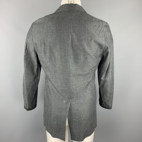 JOHN VARVATOS Taille 36 Manteau de sport en lin/coton gris foncé chiné
