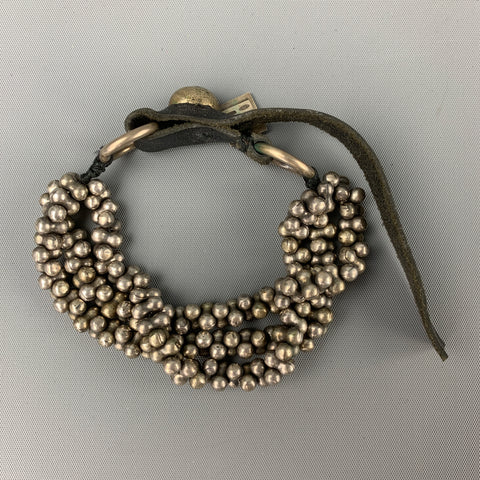 GOTI Black Leather Sterling Silver Bracelet