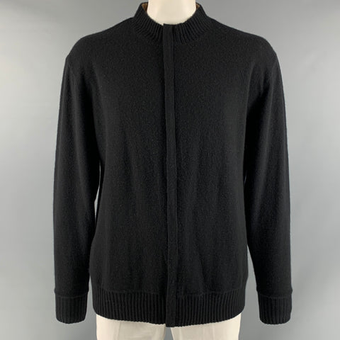 NEIMAN MARCUS  Size XL Black Knitted Cashmere Zip Up Khaki Jacket