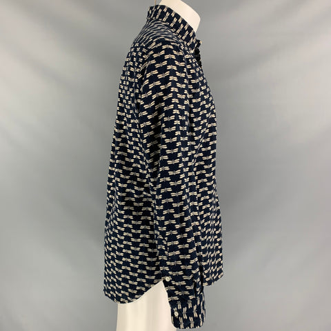 GITMAN VINTAGE Size L Indigo Print Cotton Button Down Long Sleeve Shirt