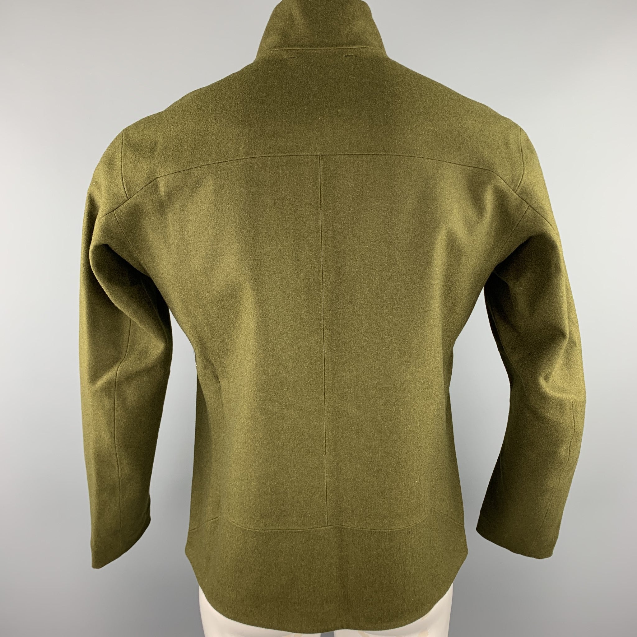 ARCTERYX Size M Olive Wool Zip Up High Collar Diplomat Jacket