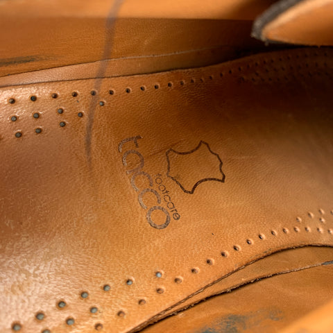 BONTONI Size 10.5 Brown Perforated Suede Cap Toe Lace Up Shoes