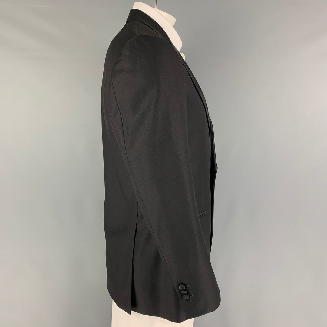 SUIT SUPPLY Size 44 Black Wool Tuxedo Sport Coat