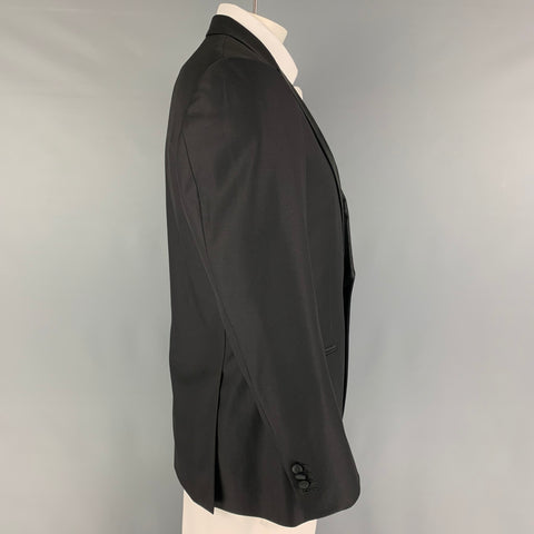SUIT SUPPLY Size 44 Black Wool Tuxedo Sport Coat