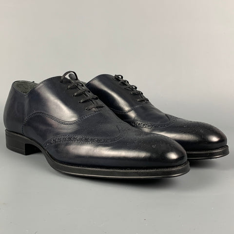 TO BOOT NY Taille 11 Chaussures à lacets en cuir perforé bleu marine