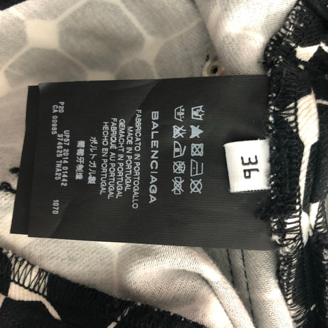 BALENCIAGA Size 4 Black White Cotton &  Elastane Checkered Dress Pants