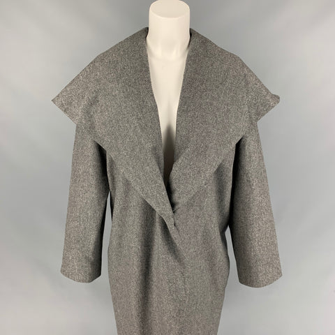 BLACK FLEECE Size M Grey Heather Shawl Collar Coat
