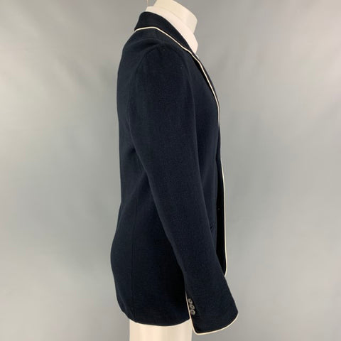 GIORGIO ARMANI Talla 40 Abrigo deportivo de mezcla de algodón blanco marino