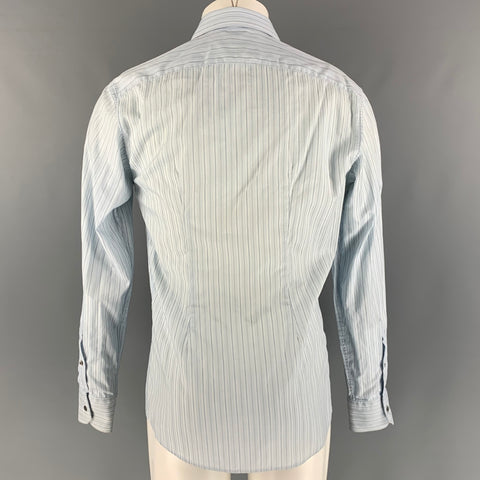 GUCCI Size M Blue Navy Stripe Cotton Long Sleeve Shirt
