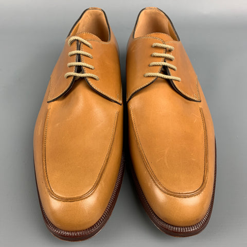 BRIONI Size 8.5 Tan Leather Lace Up Shoes