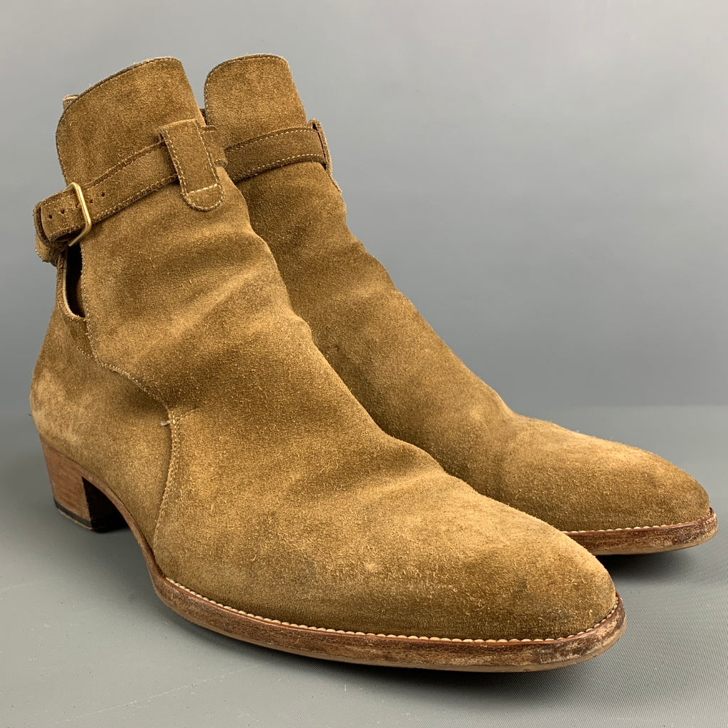 SAINT LAURENT Size 7 Tan Solid Leather Ankle Boots SAINT LAURENT Size 7 Tan Solid Leather Ankle Boots – Sui  main image 4