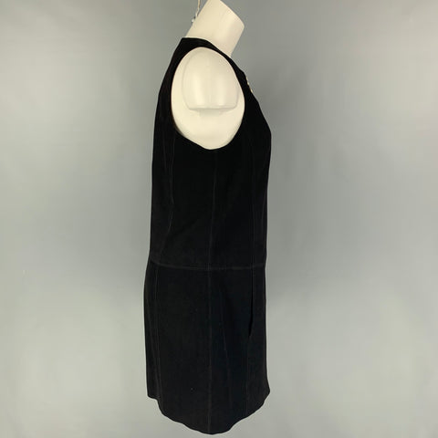 TRINA TURK Robe sans manches en daim noir taille 4