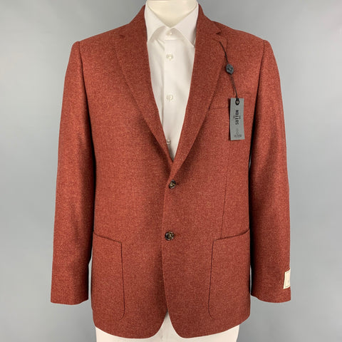 TODD SNYDER Size 42 Regular Burgundy Heather Wool Cashmere Sport Coat