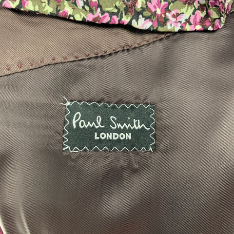 PAUL SMITH The Westbourne Size 36 Burgundy Velvet Cotton Modal Notch Lapel Sport Coat