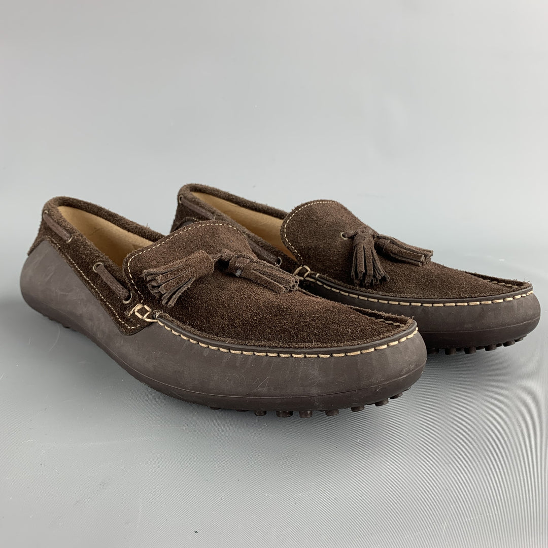 H by HUDSON Size 9 Brown Suede Drivers Tassel Loafers