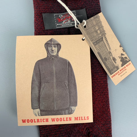 WOOLRICH Burgundy Black Plaid Wool Nylon Tie