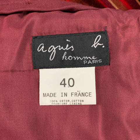 AGNÈS B. Size 8 Multi-Color Cotton Stripe Zip Fly Dress Pants