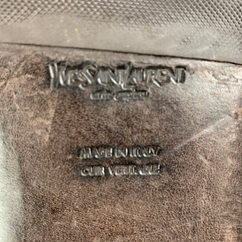 YVES SAINT LAURENT Talla 9 Botas sin cordones de cuero marrón