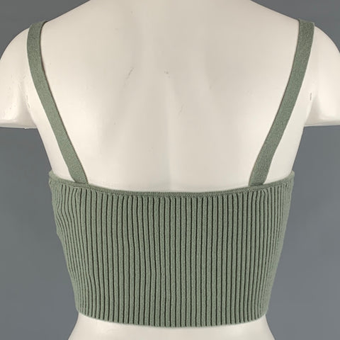 JONATHAN SIMKHAI Size S Grey Green Modal Blend Ribbed Bralette Casual Top
