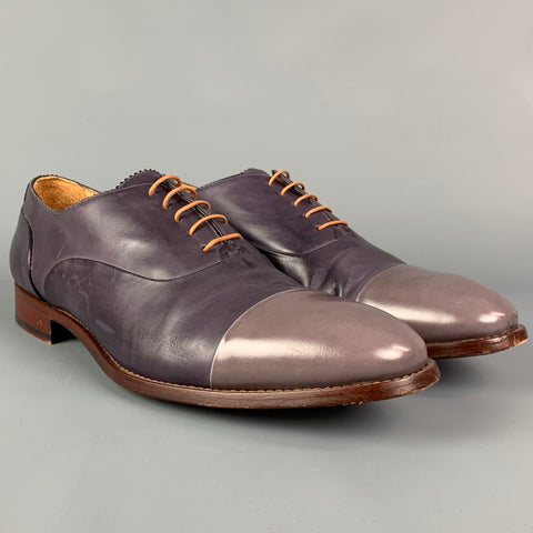 PAUL SMITH Taille 11 Chaussures à lacets en cuir bicolore mauve violet