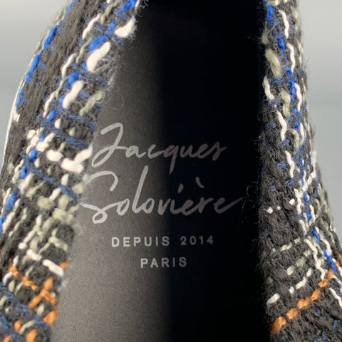JACQUES SOLOVIERE Size 9 Multi-Color Woven Leather Low Top Sneakers