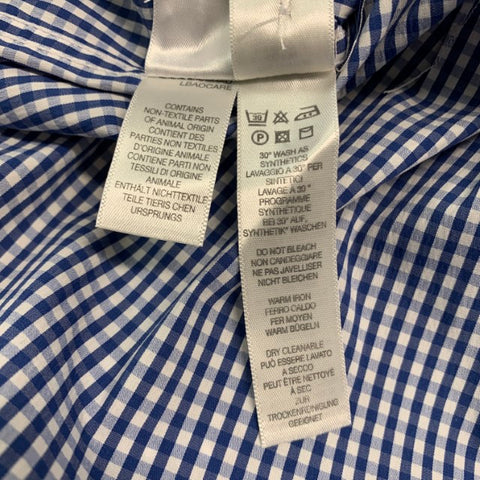 PAUL SMITH Size M Blue White Gingham Cotton Elastane Long Sleeve Shirt