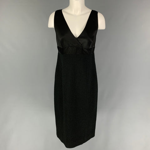 RALPH LAUREN Black Label Size 10 Black Wool Nylon Sleeveless Dress
