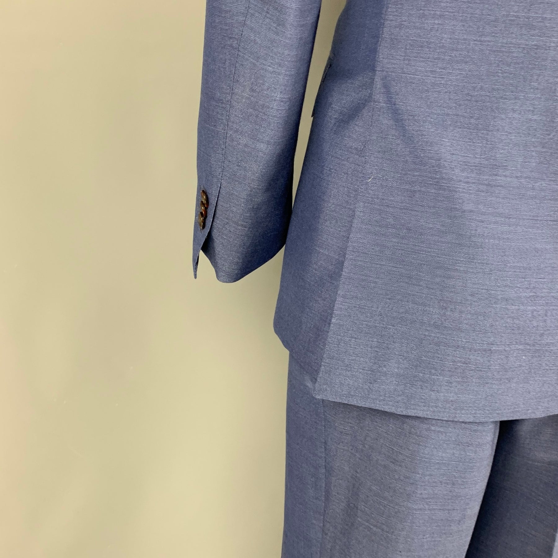 SUITSUPPLY Size 44 Blue Wool Notch Lapel Suit Sui Generis Designer
