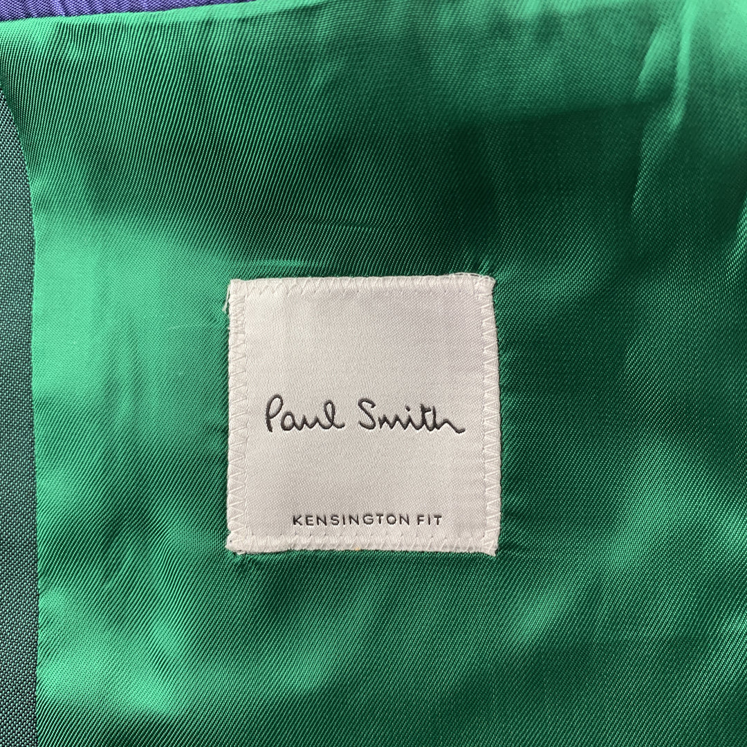 PAUL SMITH Talla 38 Abrigo deportivo regular de lana / mohair con solapa de muesca verde