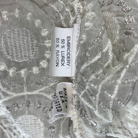 MARC JACOBS x BERGDORF GOODMAN Size 6 Beige Silk Embroidered Nehru Collar Blouse